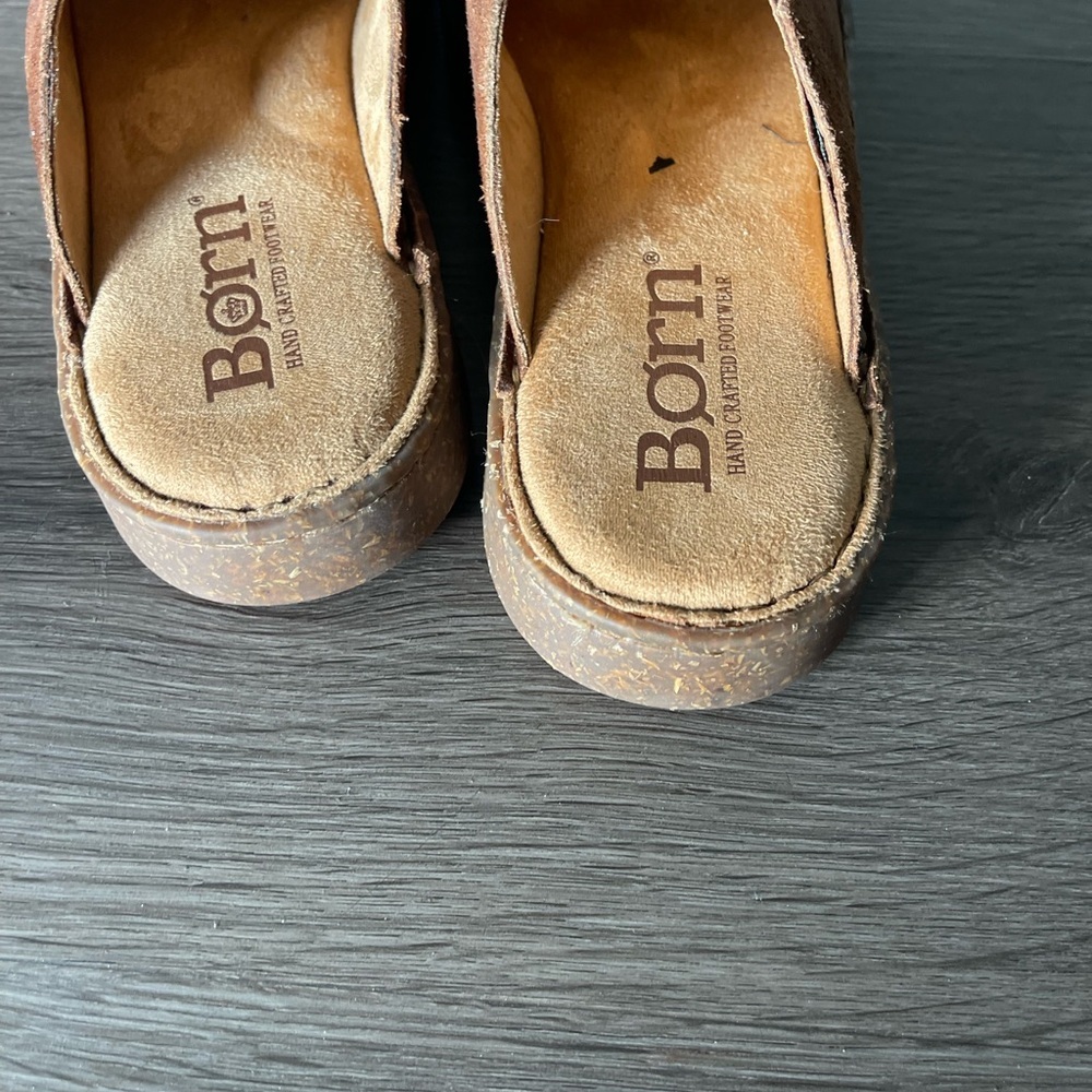 Born Selina Leather Distressed Slip On Mule Shoes - Picture 3 of 9